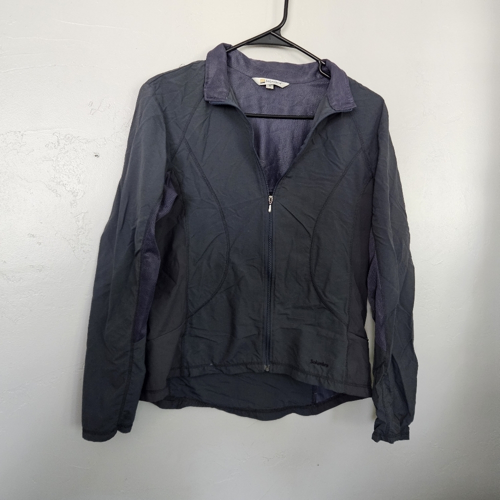Solumbra Women's Small Dusty Blue Utility Jacket Outdoor Nylon Mesh Breathable